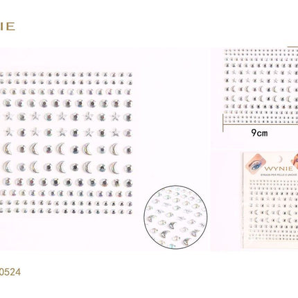 Zelfklevende nail art steentjes 9 x 9 cm zilverkleurige strass stickers voor manicure en nageldecoratie