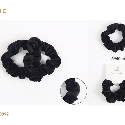 Zwarte scrunchie 6 cm zachte haarelastiek voor paardenstaart knot en dagelijks haarstyling