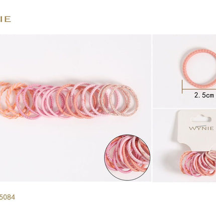 Roze haarelastiekjes set 2.5 cm zachte elastieken voor vlechten staartjes en haarstyling