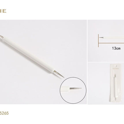 Dubbelzijdige nail art dotting pen 13 cm witte tekenpen voor manicure en nageldecoratie