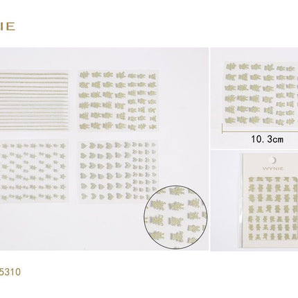 Goudkleurige nail art stickers 10.3 x 8 cm zelfklevende nagelstickers voor manicure en nageldecoratie