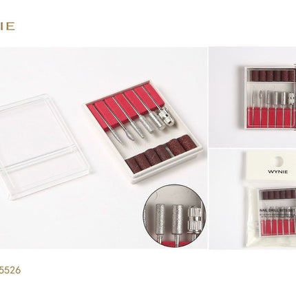 Nagelfrees bit set 5.8 x 6.8 cm met schuurrolletjes voor manicure en nagelverzorging