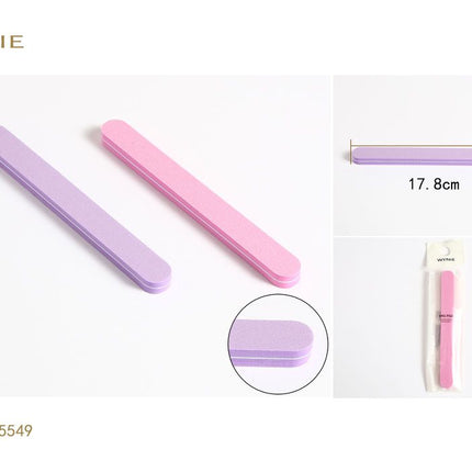 Nagelvijl 17.8 x 2 cm dubbelzijdige manicure vijl voor nagels en nagelverzorging kleur willekeurig
