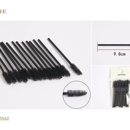 Wegwerp wimperborsteltjes 9.8 cm zwarte mascara borstels voor wimpers en wenkbrauwen