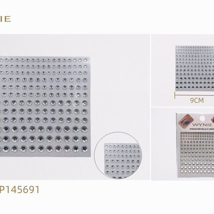 Zelfklevende gezicht steentjes 9 x 9 cm zilverkleurige decoratie stickers voor make-up en feest
