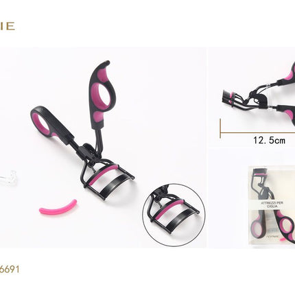 Wimperkruller 12.5 cm zwart roze voor volle gekrulde wimpers en oogmake-up
