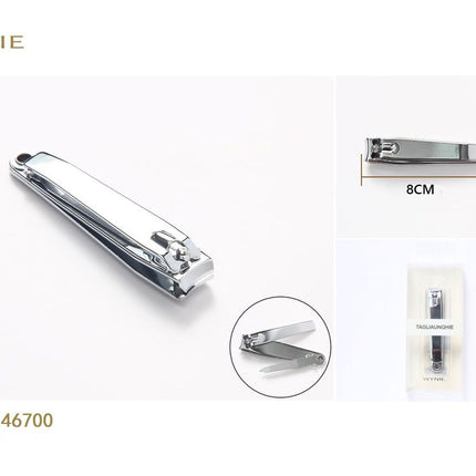 Zilverkleurige nagelknipper 8 cm metalen knipper voor handnagels en manicure