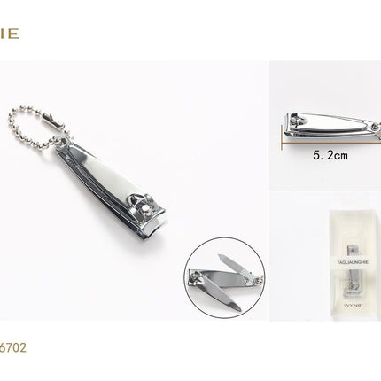 Zilverkleurige nagelknipper 5.2 cm met ketting voor manicure en handnagels