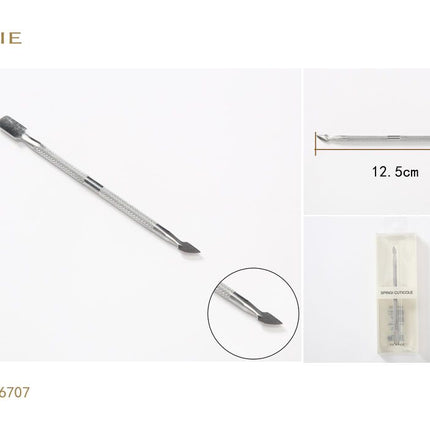 Roestvrijstalen nagelriemduwer 12.5 cm dubbelzijdige manicure tool voor nagelriemverzorging