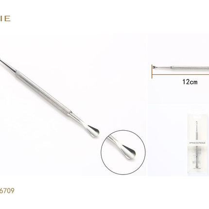 Roestvrijstalen nagelriemduwer 12 cm dubbelzijdige manicure tool voor nagelriemen en nagelverzorging