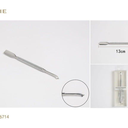 Metalen nagelriemduwer 13 cm dubbelzijdige cuticle pusher voor manicure nagelriemen en nagelverzorging