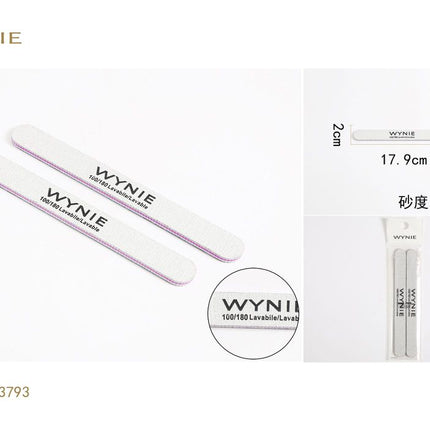 Witte nagelvijlen 2 stuks 17.9 cm dubbelzijdige vijl 100 180 voor manicure en nagelverzorging