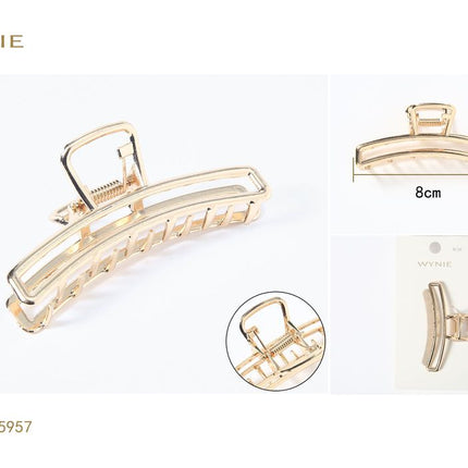 Goudkleurige haarklem 8 cm transparante klauwclip voor haarstyling knot en opsteekkapsels