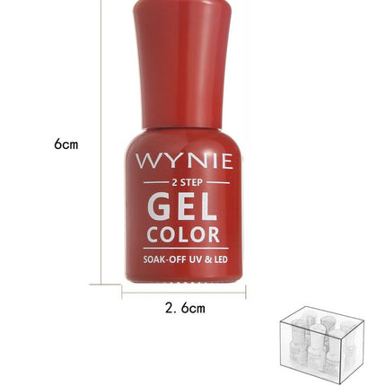 WYNIE gel nagellak 2 step 6 cm roodbruin soak off UV LED gel color voor manicure en nail art