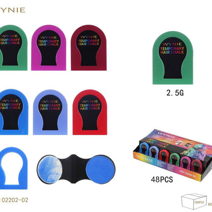 WYNIE tijdelijke haarkrijt 2.5 g uitwasbare hair chalk voor kleurrijke haaraccenten en party haarstyling kleurvariant willekeurig