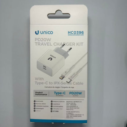 USB-C snellader 20W met Type-C naar Lightning kabel – Power Delivery (Unico)