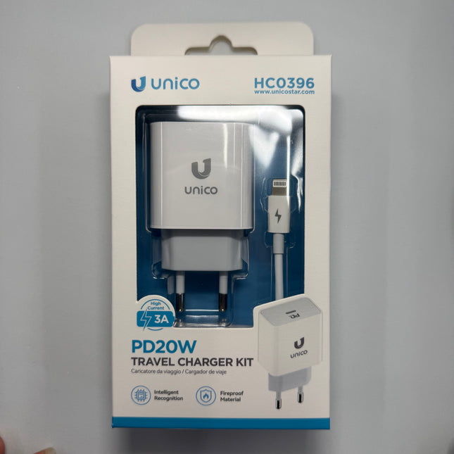 USB-C snellader 20W met Type-C naar Lightning kabel – Power Delivery (Unico)