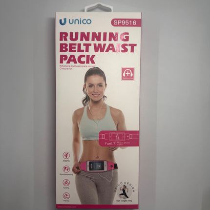 Sportieve hardloop heuptas / running belt waist pack – geschikt tot 6,7 inch smartphone (Unico)
