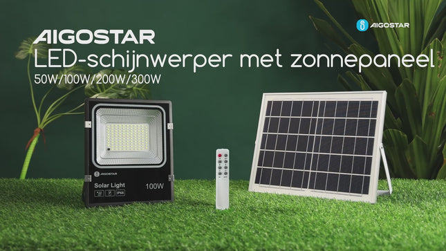 LED zonne-energie schijnwerper 200W 2000lm 6500K IP66